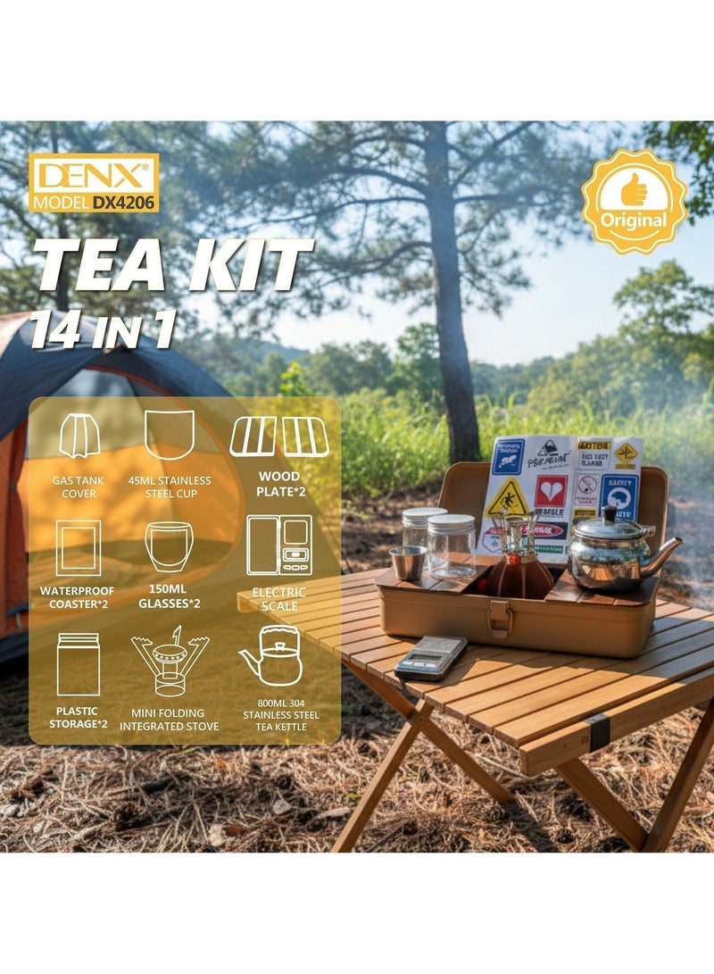 Denx DX4206 Tea Set, 14-in-1 Luxury Tea Set for Home and Travel - Image 2