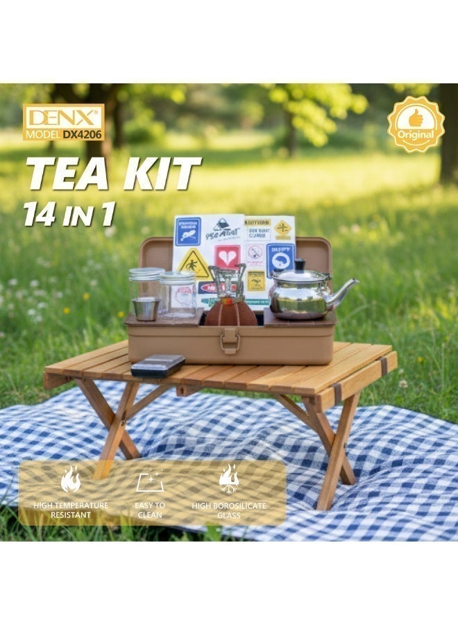 Denx DX4206 Tea Set, 14-in-1 Luxury Tea Set for Home and Travel - Image 5