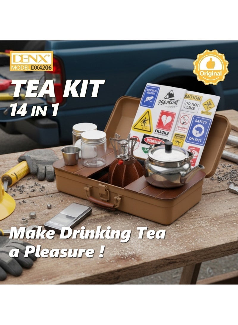Denx DX4206 Tea Set, 14-in-1 Luxury Tea Set for Home and Travel - Image 4