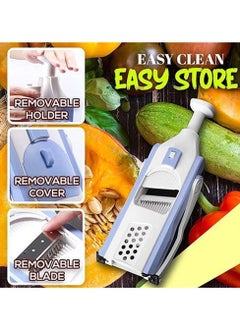 ELTRAZONE Vegetable Cutter Safe Mandoline Slicer TikTok Adjustable Chopper Multi purpose Food for Kitchen Gray, Lc-Vcutter-gy-060  - Image 5