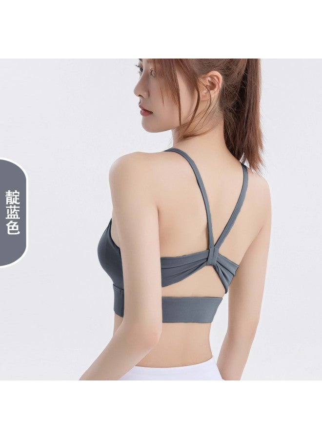 New Sports Bra Spaghetti Strap Pilates Yoga Wear Cut Out Beautiful Back Fitness Vest U-neck Push-up Bra For Women