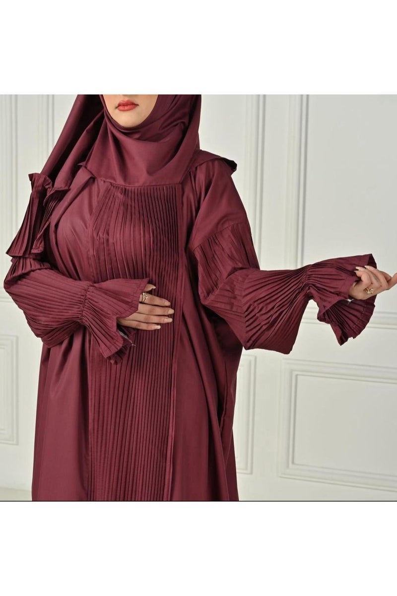 A very soft and comfortable one-piece prayer shawl that includes a scarf and covers the entire body in a one-size-fits-all, wide-fitting size.