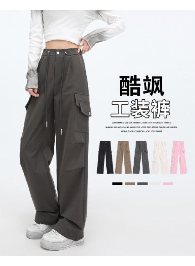 Hstyle American-style Loose Drawstring Cargo Pants For Women - 2025 Summer Premium Versatile Slimming Hip-covering Comfortable Casual Trousers - Image 1