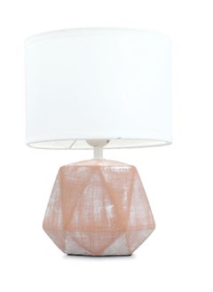 Micasa 60W E27 Ceramic Table Lamp White and Pink 20 x 20 x 29 cm  - Image 1
