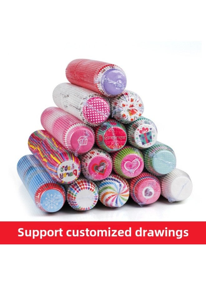 Hot-selling Oil-proof Paper Cake Paper Holder 1000 Only Packed With Ultra-high Price Dessert Cake Snow Mei Niang Bottom Baking Paper Cup-Specifications:25-Blue Twill - Image 3