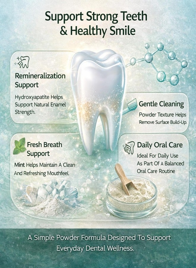 Myto Tooth Powder, Remineralizing Tooth Powder, with Mint, Hydroxyapatite, Gently Cleans, Supports Strong Teeth & Fresh Breath, Vegan, Non-GMO, 50g (1) - Image 3