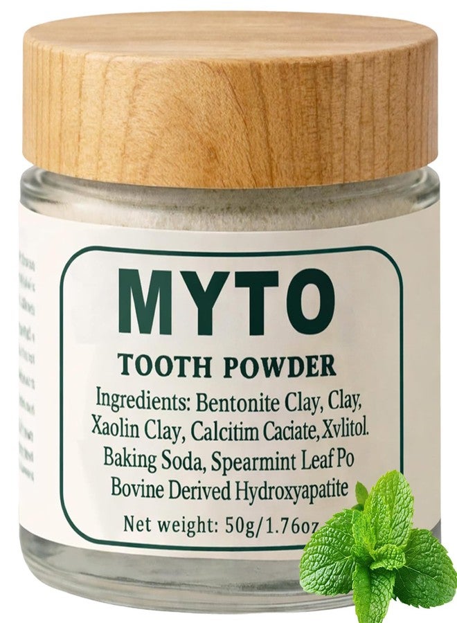 Myto Tooth Powder, Remineralizing Tooth Powder, with Mint, Hydroxyapatite, Gently Cleans, Supports Strong Teeth & Fresh Breath, Vegan, Non-GMO, 50g (1) - Image 1