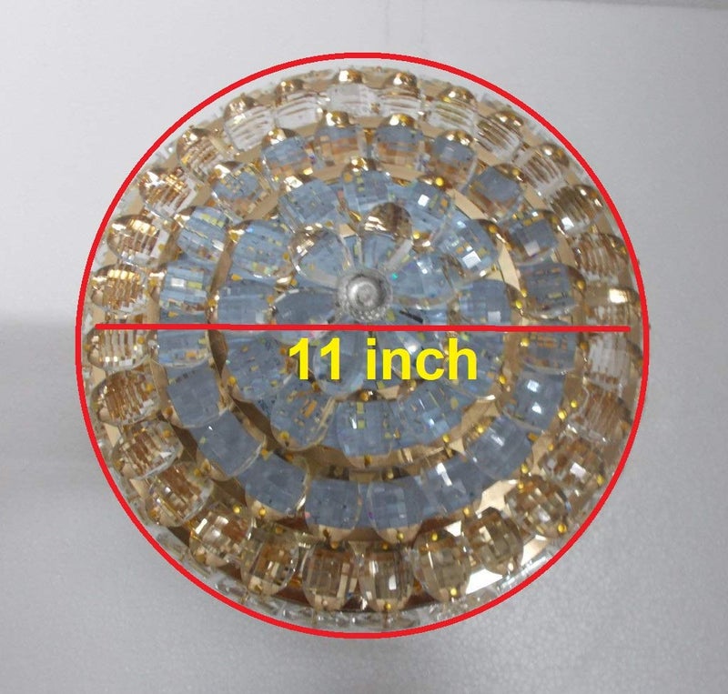 swanart Crystalline Chandelier, 28cm Modern Crystal Ceiling Light Fixture Elegant Flush Mount LED Lamp with 3 Color Temperatures K9 Crystal Chandelier for Bedroom, Living Room, Dining Room - Image 5