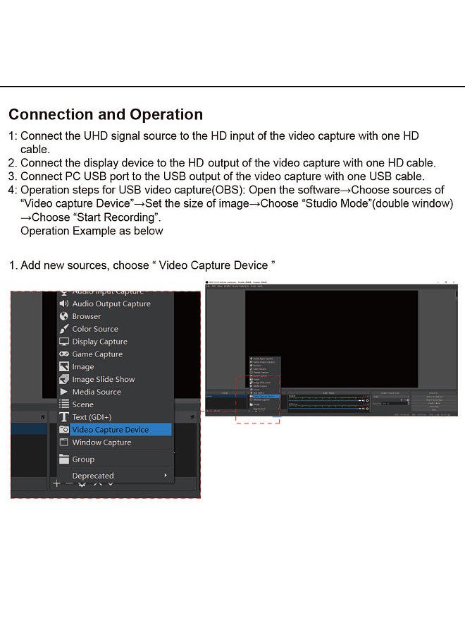 Generic - HD Video Capture Card with HD Loop-out USB 3.0 Capture Card Live Streaming Video Converter 4K Input 1080P 60fps Output Black - Image 1