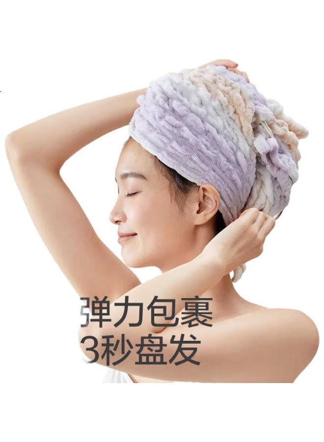 purcotton Fluffy Quick Dry Hair Towel Elastic Soft Hair Drying Cap Hair Wrap Towel - Soft And Gentle 32×73Cm - Image 2
