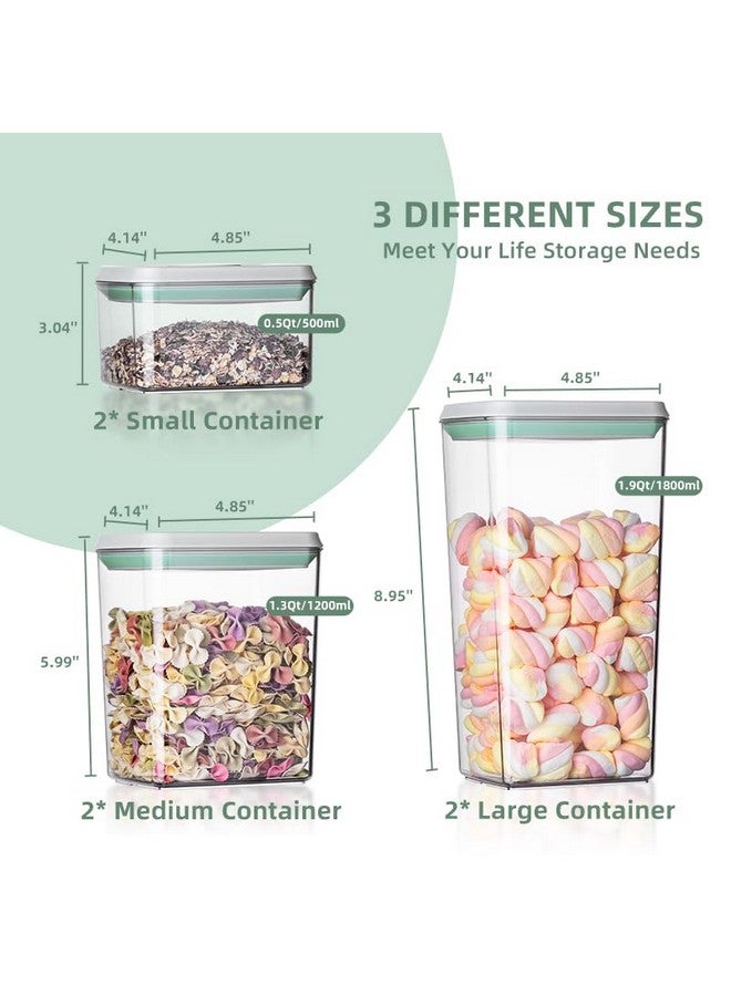 Ankou Airtight Food Storage Container Sets with Lids 6Pcs Pop Containers for Kitchen Pantry Organization BPA-Free Stackable Kitchen Storage Containers for Cereal Flour Sugar (0.5, 1.2, 1.8qt)*2 - Image 5