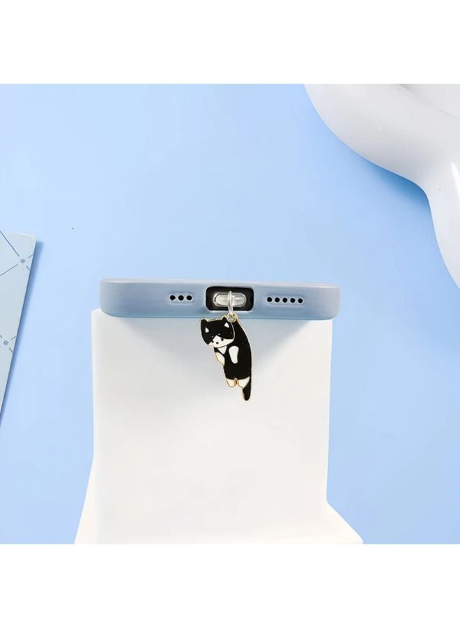 Black Cat Dust Plug For iPhone 5 14 Resin Port Protector - Image 1