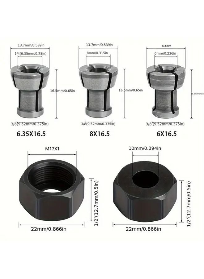 5 Piece Chuck Set Metal Collets for Carving Machine and Angle Grinder - Image 4