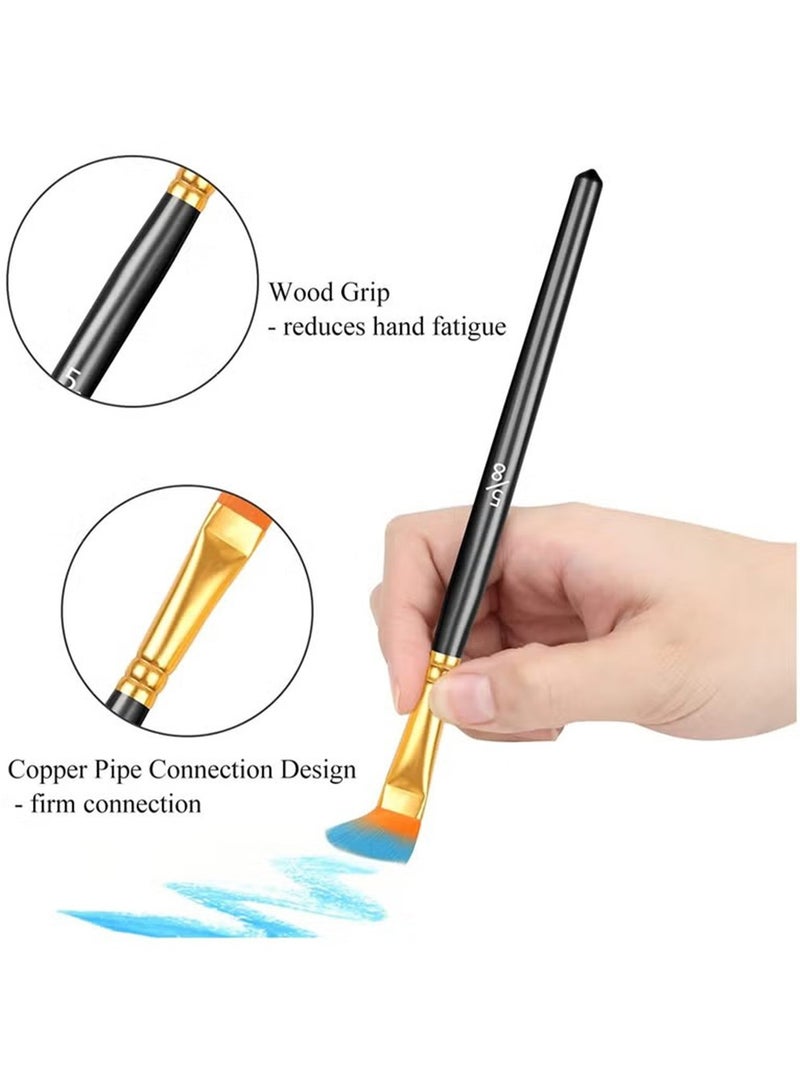 20 Pcs Paint Brushes, Paint Brush Set, Paint Brushes for Acrylic Painting, Watercolor Brushes, Acrylic Paint Brushes for Acrylic Oil Watercolor, Miniature Detailing, and Rock Painting,Drawing Painting Supplies - Image 3