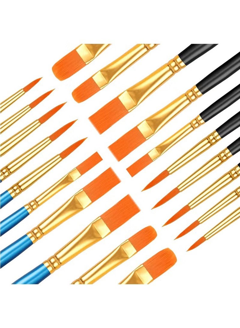 20 Pcs Paint Brushes, Paint Brush Set, Paint Brushes for Acrylic Painting, Watercolor Brushes, Acrylic Paint Brushes for Acrylic Oil Watercolor, Miniature Detailing, and Rock Painting,Drawing Painting Supplies - Image 2