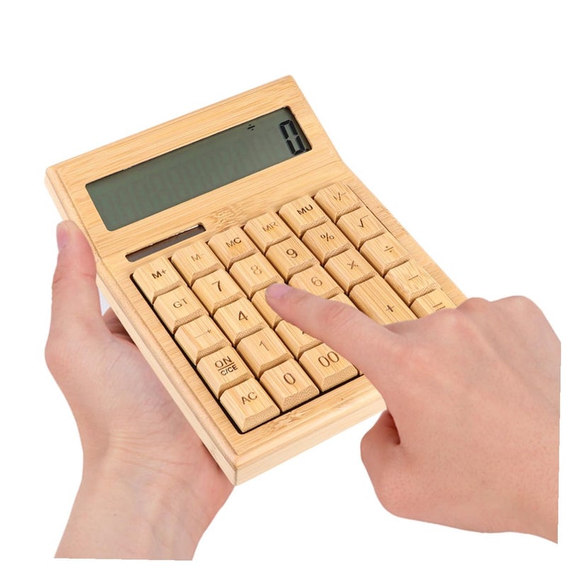 Retro Solar Calculator Portable with Unique Obtuse Angle Pattern for School Office Home Travel - Image 5
