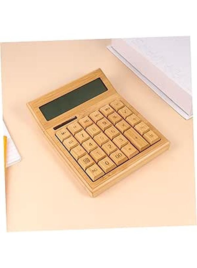Retro Solar Calculator Portable with Unique Obtuse Angle Pattern for School Office Home Travel - Image 1