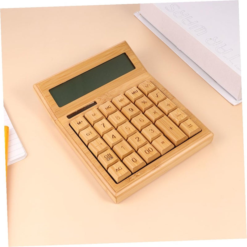 Retro Solar Calculator Portable with Unique Obtuse Angle Pattern for School Office Home Travel - Image 2