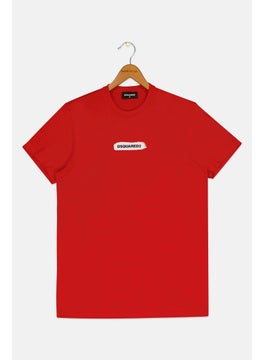 DSQUARED2 Kids Boy Brand Logo Short Sleeve T-Shirt, Red  - Image 1