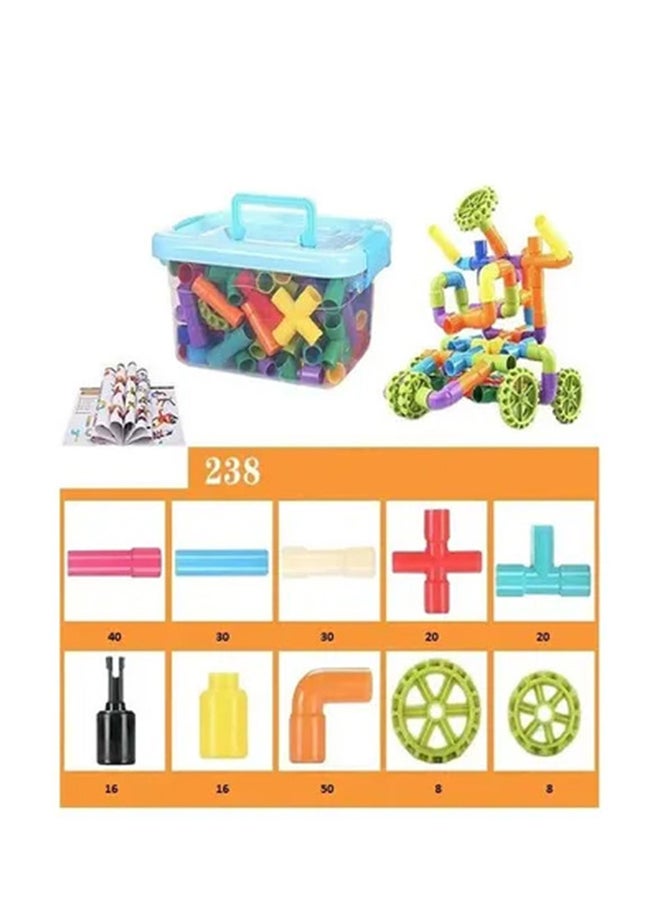 Loquat 238-Piece DIY Assembling Colorful Educational Water Pipe Building Blocks Toys - Image 1