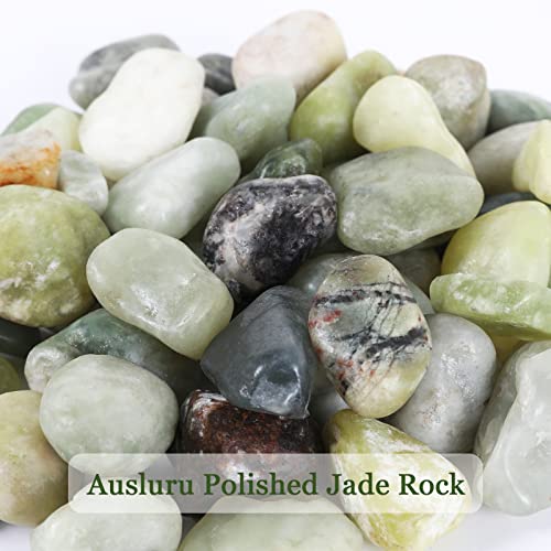 Ausluru 5lbs Natural River Rocks Polished Pebbles for Plants Garden 12 inch Decorative Jade Stones Ideal for Fish Tank Vases Crafting Home Decor and Garden Landscaping RocksJade - Image 3