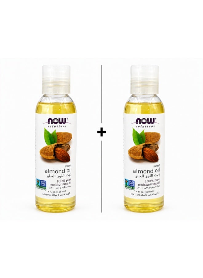 Two (2) bottles of sweet almond oil, 118 ml each