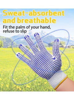 Yuwell 12 Pairs Working Gloves For Men Women Winter Dots Flip Resistant Grip Repairing Builder Construction Gardening Housework Skincare Stretchy Durable Gloves Warehouse Worker  - Image 5