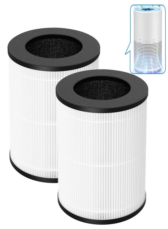 إيزينجو فلتر بديل AP050 AP052، متوافق مع جهاز تنقية الهواء Tailulu AP050 وAP052، فلتر HEPA بديل، ترشيح ثلاثي المراحل بزاوية 360 درجة للروائح والغبار والدخان وحبوب اللقاح، عبوة من قطعتين - Image 1