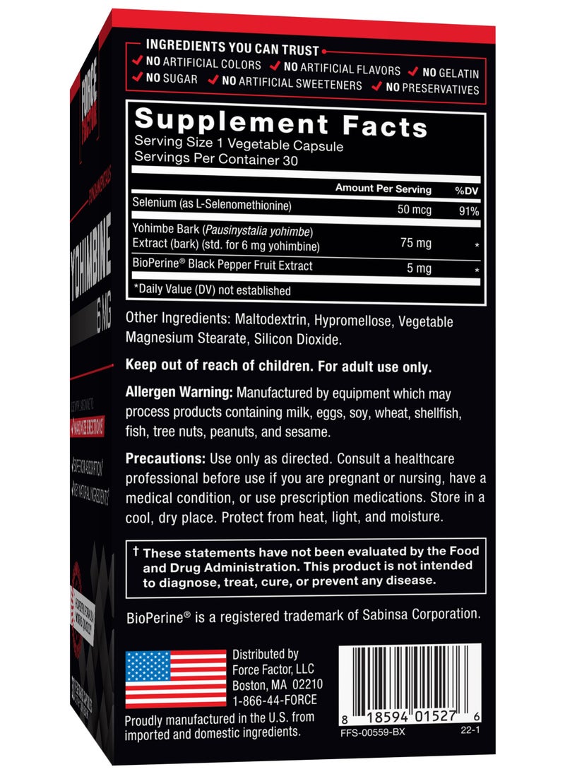 Force Factor - Yohimbine, 6 Mg, 30 Vegetable Capsules - Image 1