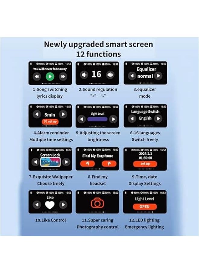 Generic - Small Touch Screen Earbuds with Screen Mini TWS Bluetooth Touchscreen Earbuds Wireless Blue Tooth Ear Buds Earphones for iPhone Android Small Bluetooth Ear Buds Small Ears Wireless Earphones - Image 1