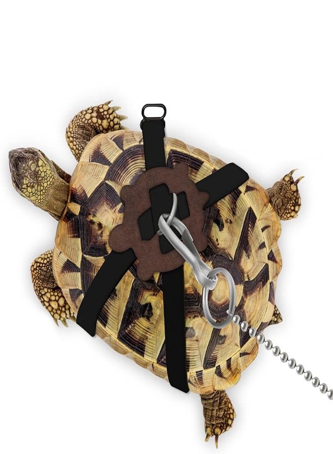 Adjustable Harness & Leash Set Strap for Turtles Small Pet Leash Walking Rope for Tortoise Outdoor Walking Training Control Rope (Black,S)
