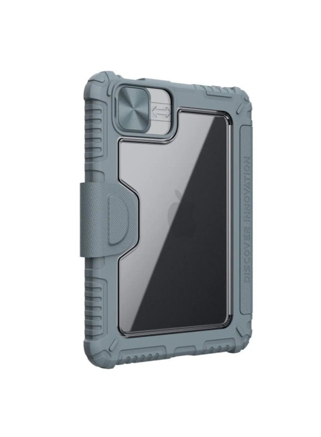 Suitable for iPad Mini 7 2024 Slide Cover Protector Anti-Voyeur Protective Leather Case, Cushioned Leather Flap with Camera Cover, Pen Holder, Stability Stand  - Image 3
