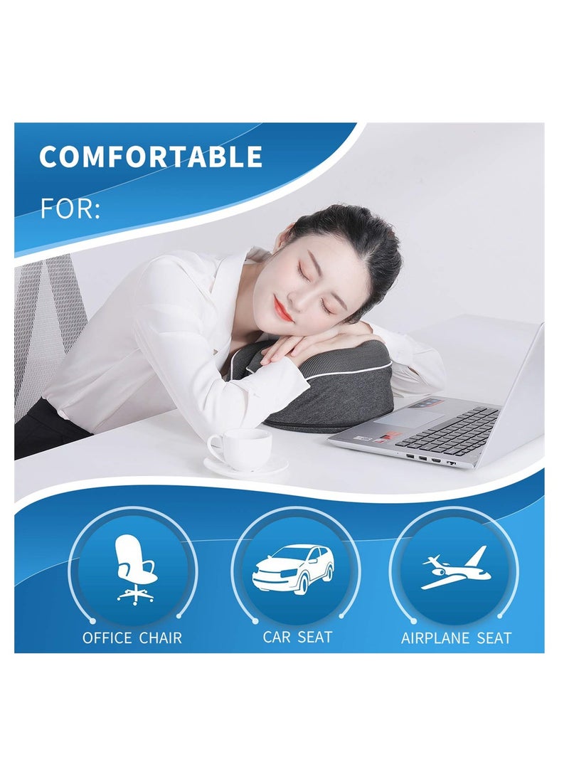 SYOSI وسادة عنق سفر، دعم الذقن، قابلة للتعديل 100% رغوة الذاكرة النقية، تصميم Ergonomic، وسادة ناعمة بالكامل تحيط بالعنق للمنزل والطائرات والسيارات (أسود) - Image 5