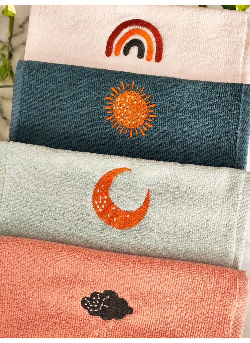 Cnr Garden Luna 4-Piece Embroidered Hand Towel Kitchen Towel Hand Towel 30 x 50 cm  - Image 3