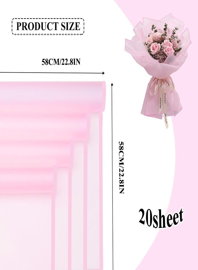 Jocomoni 20 Sheets Flower Wrapping Paper, Waterproof Floral Bouquet Wrapping Paper Fresh Flower Wrapping Paper with Pink Border Florist Supplies Gift Packaging Material, 22.8x22.8 inch (Black) - Image 2