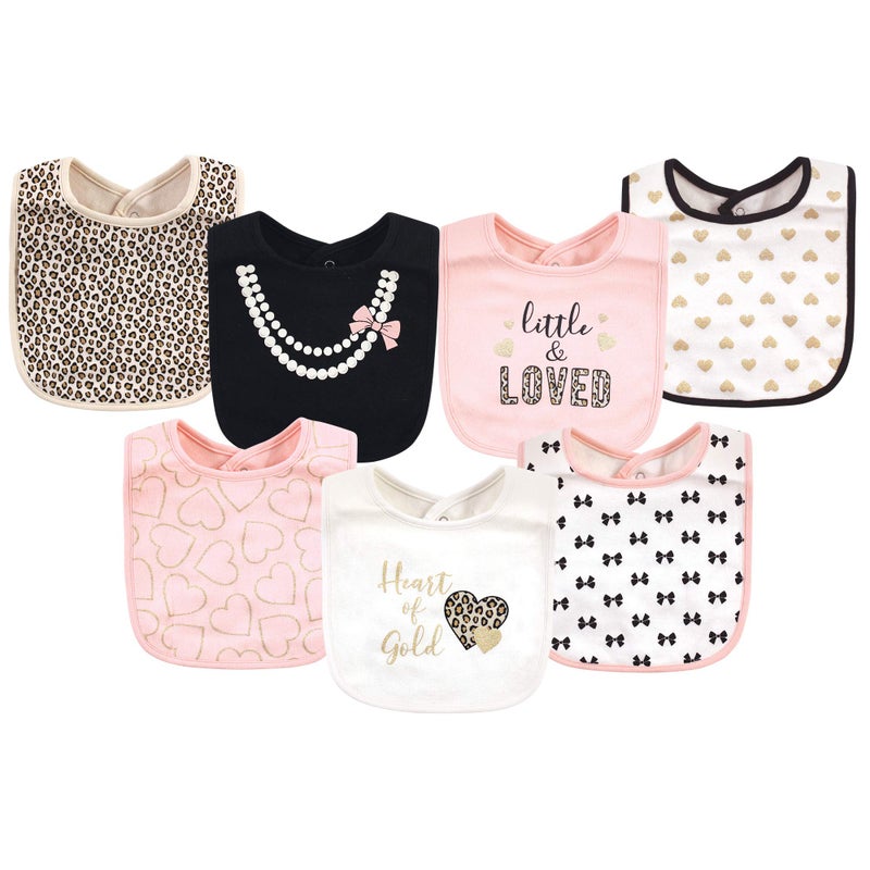 Little Treasure Little Treasure Unisex Baby Cotton Bibs Heart Of Gold One Size 