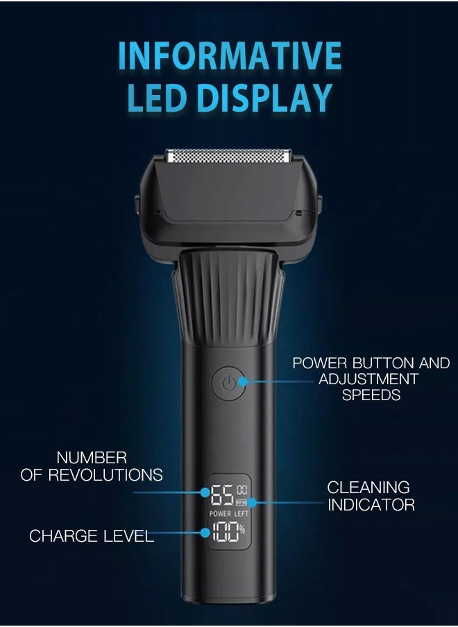 DOSCHER - Electric Shavers for Bald Men, Face Trimmer, Mens Shaving Machine Wet Dry Men's Razors Cordless Rechargeable,2-Speed 5-Blade LED Display - Image 1