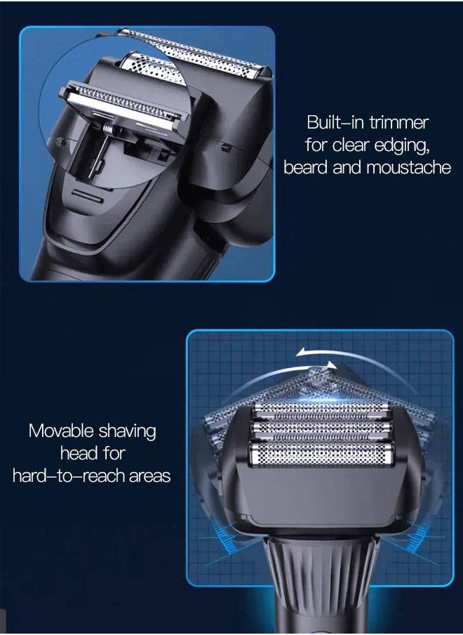 DOSCHER - Electric Shavers for Bald Men, Face Trimmer, Mens Shaving Machine Wet Dry Men's Razors Cordless Rechargeable,2-Speed 5-Blade LED Display - Image 1