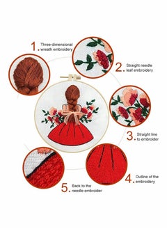 Y&D Embroidery Kits for Beginners, Include Clothes with Pattern, 3Pcs Hoops and Instructions, Scissors,Cross Stitch Set Adults DIY Decor Living Room  - Image 4