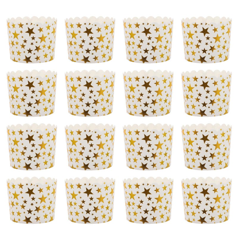 Bronzing Star Paper Baking Cups 50 Pcs Medium Muffin Cups Heat Resistant Cupcake Holders For Home Baking And Party Decoration - Image 2