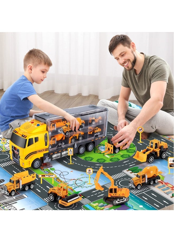 General Toddler Toys for 3 4 5 6 Years Old Boys, Die-cast Construction Toys Car Carrier Vehicle Toy Set , Kids Toys Truck Alloy Metal Car Toys Set for Age 3-9 Toddlers Kids Boys  Girls  - Image 5