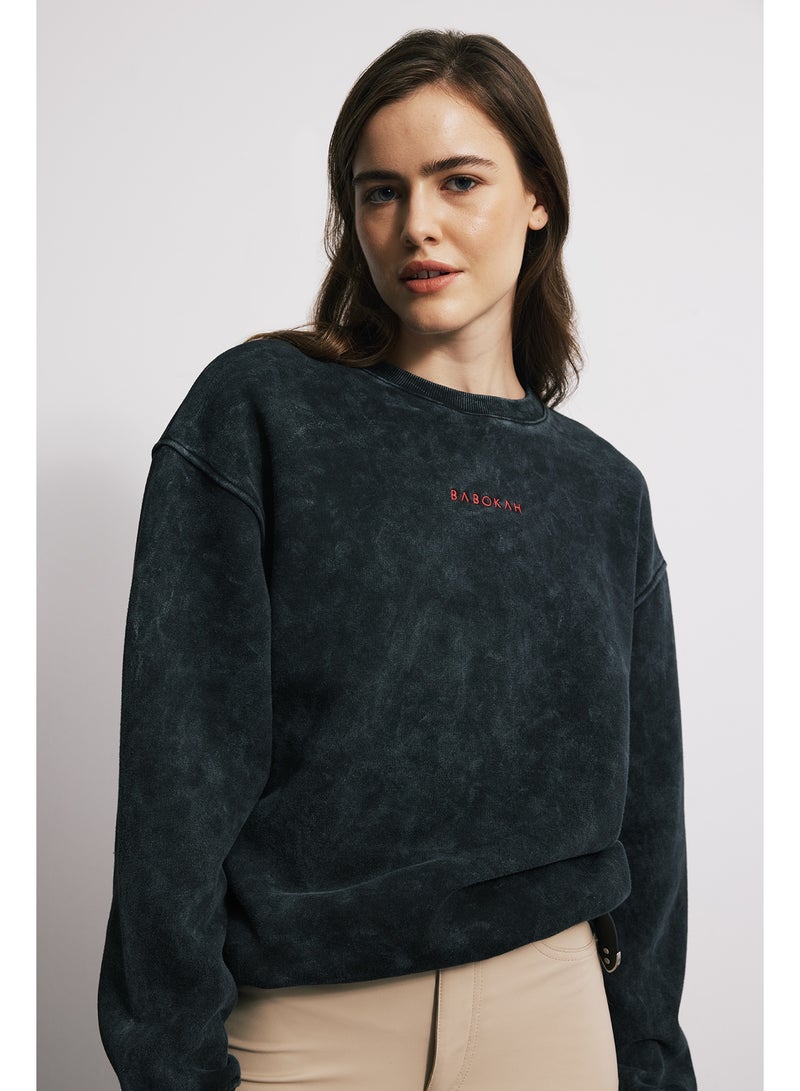 Babokah Distressed Effect Loose Fit Unisex Sweatshirt – Vintage Style Oversized Top for Men & Women - Image 1