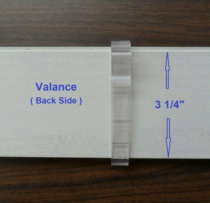 Cutelec Valance Clips 6pcs 3-1/4'' Window Blinds Hidden Clip Clear Plastic for Horizontal Blinds Valance Retainer Holder (Pack of 2) - Image 4
