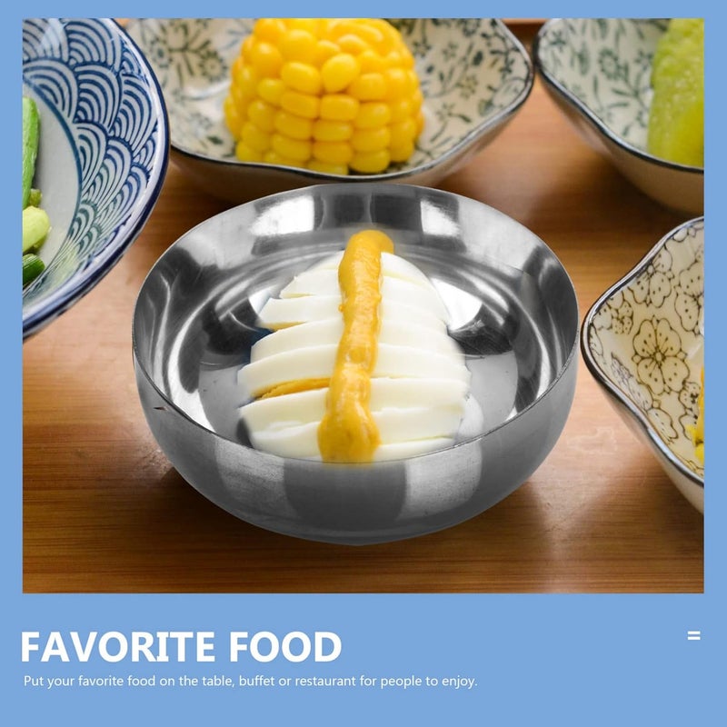 Yardwe طقم وعاء خلط من الفولاذ المقاوم للصدأ YARDWE 2 طقم من وعاء الأرز الفولاذي الكوري مع غطاء دائري تقليدي غير قابل للكسر للحفاظ على الأرز أو الحساء دافئ وعاء معدني صغير من الفولاذ المقاوم للصدأ - Image 4