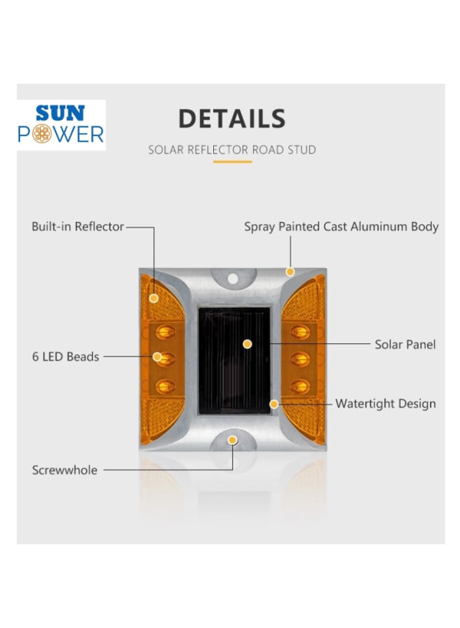 SUN POWER Solar Cat Eye Ground Lights Aluminum Warm Light 8-Month Warranty - Image 2