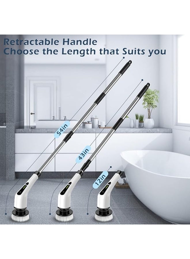 MIXSNOW لكهربائية اللاسلكية تدور المكرر، فرشاة التنظيف الكهربائية مع 8 رؤوس فرشاة استبدال، 90mins وقت العمل، 3 مقبض قابل للتعديل، 2 سرعات قابلة للتعديل للحمام المطبخ حوض استحمام زجاجي السيارة - Image 4