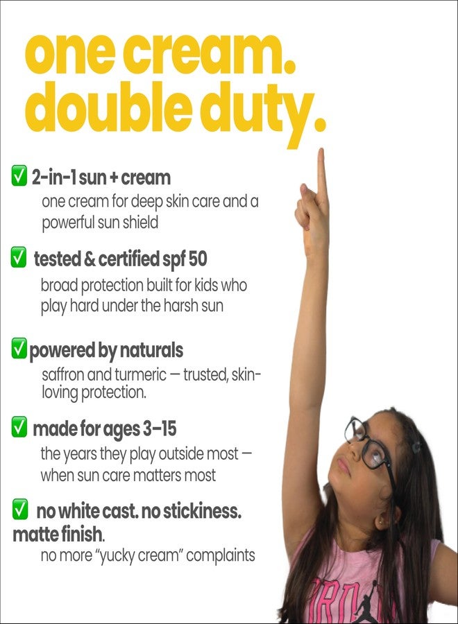 Tuco® Kids 2 in 1 Face Cream + Sunscreen SPF 30 with Saffron oil for Kids | Ages 2-5, 5-10, 10-15 | UVA/UVB PA++++ | Broad Spectrum | Benzophenone- 3, Avobenzone Free | 30gm | - Image 3