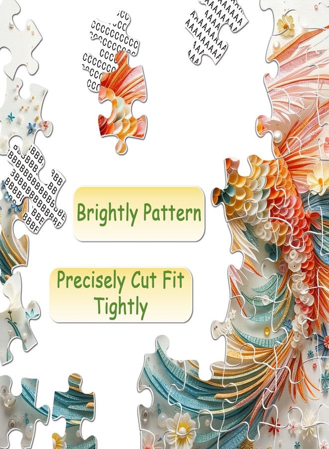 PPuzzling Colorful Fish Puzzles for Adults 1000 Pieces, Impossible Flower Fish Jigsaw Puzzles, Jewels Floral Animal Puzzle as Wall Decor - Image 4