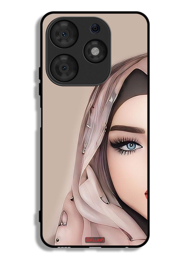 Tolwak Tecno Spark 10 Pro Protective Case Cover Half Face Girl Art - Image 1