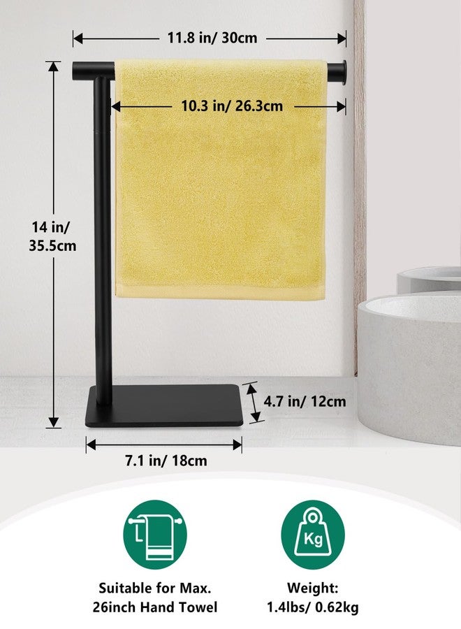 DECLUTTR Hand Towel Holder Stand, DECLUTTR Stainless Steel Towel Rack for Bathroom Countertop, Black Free Standing Hand Towel Rack - Image 3